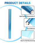 Photosensitive Dry Film For PCB Making 30cm By 500cm Photoresist Sheet Portable Circuit Board Film With Superior Adhesion And High Resolution For DIY Prototyping And Industrial PCB Projects, rolled blue film