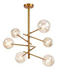 Stunning Six Head Kitchen Pendant Lights Matte Glass Table Chandelier For Dining Room Lighting Easy Install Home Decor Sweet Modern Style Fixtures Setting Cool Vibes All Around, six spherical glass heads on gold frame.