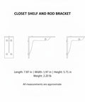 Sturdy Cold Rolled Steel Closet Shelf Bracket With Triangular Support For Floating Desks And Rods 2 Inch Depth 1 Pack diagram