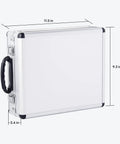 Aluminum case for Pro Woodworking 100 Piece Router Bit Set With One Quarter Inch Shank Tungsten Carbide Bits, dimensions labeled.