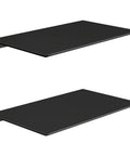 Slick 8 Inch Small Floating Wall Shelves, Heavy Duty Metal Wall Mounted Storage for Bathroom Bedroom Living Room, Dope Minimalist Black Display Racks for Books Room Decor Two Pack - matte black shelves on a white background.