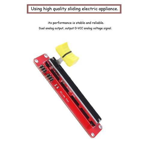 Two Pack 10K Linear Slide Potentiometer Module With Dual Analog Outputs For Arduino And MCU Projects 3.3V To 5V Compatible Compact 90 By 20 Millimeter Lightweight 20 Grams with sliding electric appliance feature