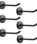 Heavy Duty 304 Stainless Steel Wall Mount Coat Hooks 6 Pack Matte Black Long Nose Design For Hats Coats Robes Towels And More In Bathroom Kitchen Garage Tough As Nails Rustproof And Space Saving Hangers, side view
