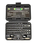 77-Piece Half-Cut Stubby Bit Set With Short Reach Bits For Tight Spots Includes Torx T10-T50, Tamper-Proof Torx T8-T50, And Torx Plus T8-T50, Durable Driver Bits For Home, Auto, And DIY Projects in open black case.