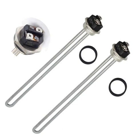2 Pack 4500W 240V Screw In Water Heater Elements High Watt Density Chrome Coated Copper For Dual Element Electric Heaters