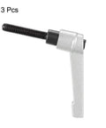 M6 X 30mm Quick Release Toggle Clamps Featuring Killer Grip Ratchet Lever And Rattle Free Locking Bolt Three Piece Set silver tone lever with black handle for precise clamping