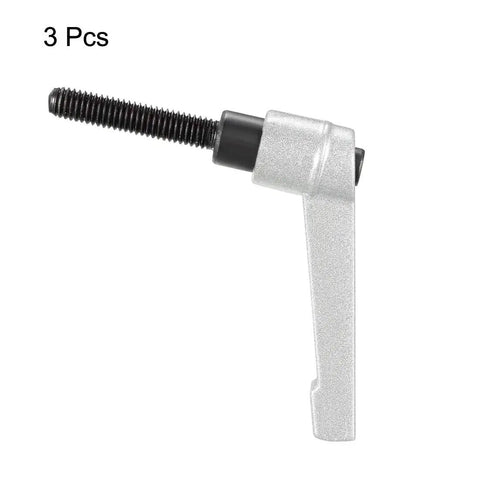 M6 X 30mm Quick Release Toggle Clamps Featuring Killer Grip Ratchet Lever And Rattle Free Locking Bolt Three Piece Set silver tone lever with black handle for precise clamping