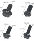 Built Tough 12 Piece Reverse Thread Screws Left Hand Hex Flange Bolts M6 M7 M8 Allen Head Fasteners Black Oxide carbon steel set with dimensions.