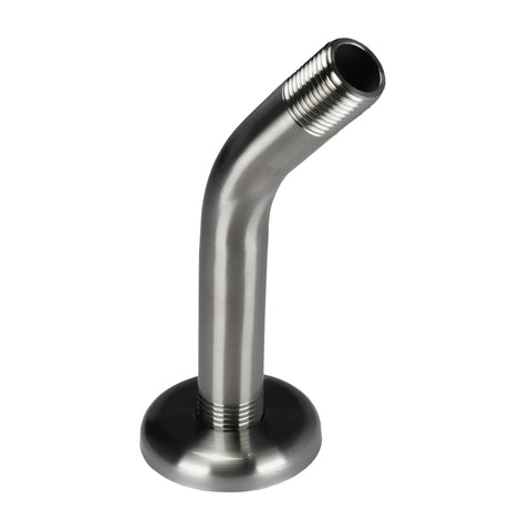 6 Inch Shower Arm Flange And Assembly In Brushed Nickel Finish For Wall Mount Showerheads, Durable One Half Inch IPS Thread
