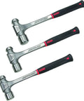 Anti Vibe Ball Pein Hammer Set 32 40 48 Oz Three Piece Vibration Dampening Hammers With Rubber Grips And Rim Tempered Strike Surfaces