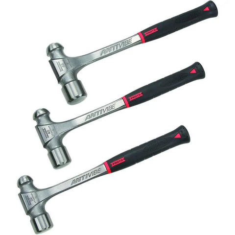 Anti Vibe Ball Pein Hammer Set 32 40 48 Oz Three Piece Vibration Dampening Hammers With Rubber Grips And Rim Tempered Strike Surfaces