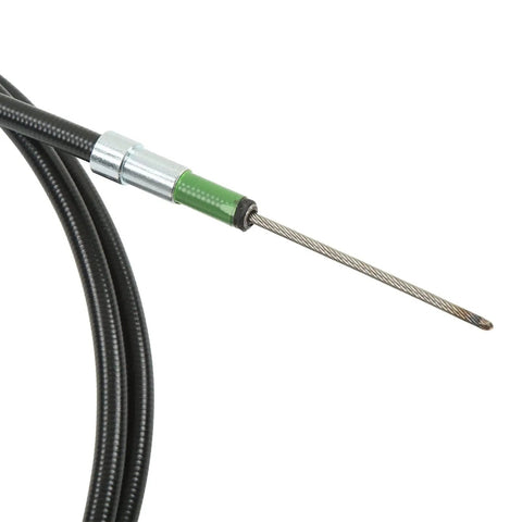 Close-up of the Universal Parking Brake Cable Kit ABS Plastic Emergency Handbrake Cable Assembly with metal tip.