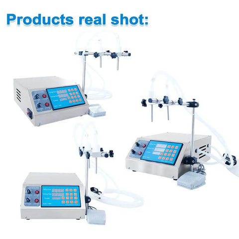 Double Head Digital Liquid Filler With Twin Nozzles Pro Grade 3-4000ml Per Head Automatic Counting Self Priming Leakage Proof