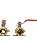 Front view of Push Fit 3/4 Inch Ball Valve With Drain And Drop Ear For Quick Install And Easy Mounting, durable plumbing fitting.