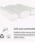 Padded cotton swing chair cushion for Heavy Duty Hammock Chair Stand With Large Hanging Indoor Swing 500 Lbs Capacity Steel Triangular Support Frame Indoor Outdoor Use Space Saving Portable Gray, highlighting comfort and environmental protection.