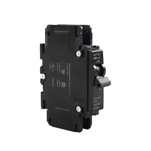 AC Miniature Circuit Breaker 15 Amp 120V 240V 1 Pole DIN Rail Mount 35mm UL489 Listed HCB1U60 MCB side view