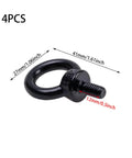 4 Pack Black M6 Lifting Eye Bolts, 12mm, 1/4 By 1/2 Inch, Stainless Steel, showing dimensions.