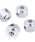 4 Pack RC Airplane Prop Saver 3.17mm Shaft Kit With Screws And Rubber O Rings For Electric Brushless Motors Fits 3.17mm Shafts Replacement Parts For E Plane Ready To Install, close-up of aluminum prop savers
