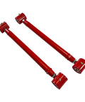 Rear Adjustable Upper And Lower Control Arms And Track Bar Kit For 2007-2014 GM SUVs Suburban 1500 2500 Avalanche Tahoe Yukon Cadillac Escalade Direct Fit Heavy Duty Replacement For Everyday Towing And Off Road red steel arms