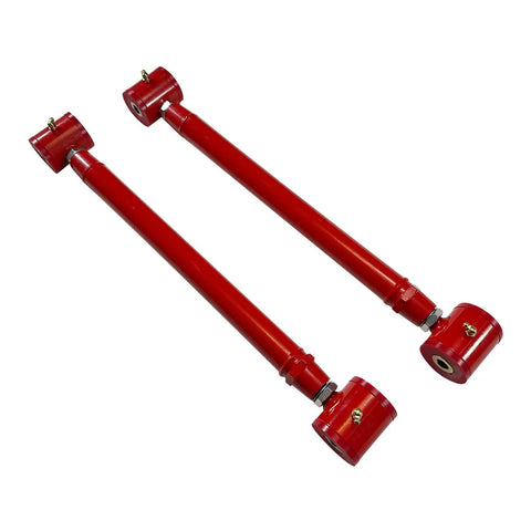 Rear Adjustable Upper And Lower Control Arms And Track Bar Kit For 2007-2014 GM SUVs Suburban 1500 2500 Avalanche Tahoe Yukon Cadillac Escalade Direct Fit Heavy Duty Replacement For Everyday Towing And Off Road red steel arms