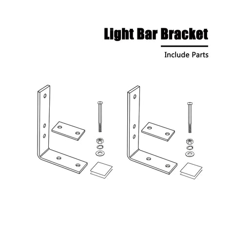 Heavy Duty Light Bar Bracket Set 2 Piece For Backrack And Roll Bar Mounts Easy Drill On Installation parts diagram