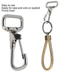 Five Pack 304 Stainless Steel Top Snap Hooks 28mm Quick Release Boat Shackles Spring Clips shown with braided strap and eyebolts