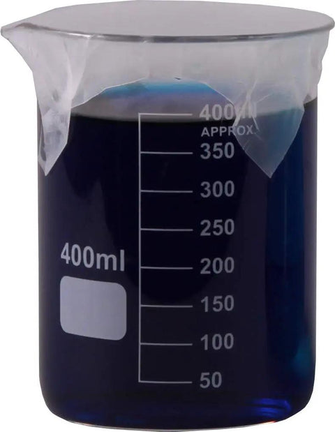 All Purpose Lab Film For Tight Glassware Seals And Moisture Locking Power, 4 Inch Wide By 125 Foot Roll, Semi Transparent, Odorless, Non Toxic, 200 Percent Stretch, Keeps Samples Fresh And Prevents Moisture Loss And Data Tampering on 400ml beaker