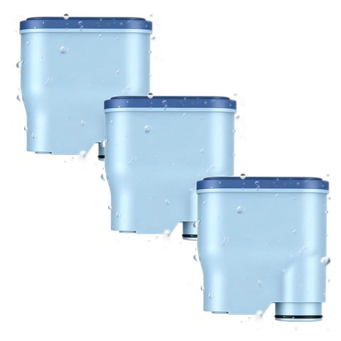 Replacement Water Filter For Fully Automatic Coffee Machines Softens Hard Water For Rich Aroma And Smooth Aftertaste Premium Cartridge three blue filters with water droplets