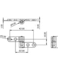 Durable Small Torque Shaft Hinge For 360 Degree Flip Stop Positioning Damper With Arbitrary Large Angle Adjustment For Cabinets And Drawers 1 Piece Deal drawing with dimensions.