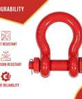 Beefy 4 Pack 1 Inch Anchor Shackle Forged Carbon Steel With Safety Screw Pin Bolt Type Heavy Duty D Ring Shackle For Towing And Rigging