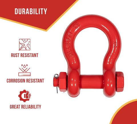 Beefy 4 Pack 1 Inch Anchor Shackle Forged Carbon Steel With Safety Screw Pin Bolt Type Heavy Duty D Ring Shackle For Towing And Rigging
