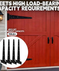 Four Piece 12 Inch Heavy Duty Door Hinges In Wrought Iron For Shed Doors Barn Doors And Fence Gates Rust Resistant T Hinges With Anti Corrosion Coating
