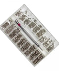 6X Metric Screw Kit Set With M1.2 M1.4 M2 Micro Screws, 500 Pieces In A Portable Dustproof Case, 18 Sizes, open case view