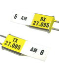 AM 27MHz RC Crystals TX and RX Set for Haiboxing RC Buggy Cars and Off Road Trucks, yellow frequency markings visible