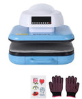 Professional Electric Heat Press Machine Blue White Large Capacity For T Shirts Hoodies Professional Sublimation Heat Press For Htv Vinyl And Diy Craft Projects Big Work Area with accessories.