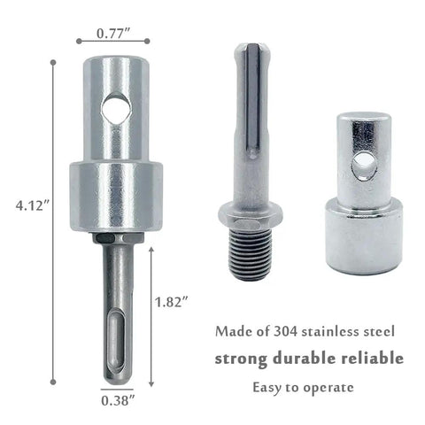 Beefy Auger Drill Adapter For Ice Fishing SDS Plus To One Half Inch Thread Keyless Drill Chuck Adapter For Impact Drivers