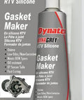 Dynatex Dynagrey RTV Silicone Gasket Maker 85g Tube Low Odor O2 Sensor Safe Non-Corrosive Sealant Designed For OEM Spec And Gearhead Approved High Torque Engines Made In USA package front view