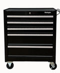 Front view of Beefy 26 Inch 5 Drawer Rolling Tool Chest Cabinet With Ball Bearing Slides Steel Tool Storage Box Organizer in Black