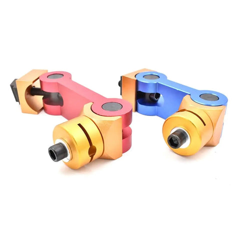 Badass Universal CNC Work Stop Positioner For Lathes And Milling Rigs And Slick Adjustable Angle Height Locator with dual colors.