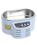 Dope Portable Digital Ultrasonic Cleaner 50W dual frequency tub with stainless steel basin for efficiently washing jewelry and glasses.