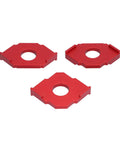 Heavy Duty Aluminum Alloy Radius Jig Router Templates 3 Piece Pack with T10 T15 T20 T25 T30 T35 Guides, red anodized.
