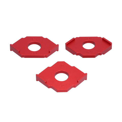 Heavy Duty Aluminum Alloy Radius Jig Router Templates 3 Piece Pack with T10 T15 T20 T25 T30 T35 Guides, red anodized.