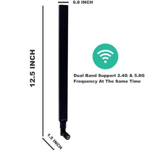Dual Band 9 dBi WiFi Antenna 2.4GHz 5.8GHz RP-SMA 2 Pack for Router AP Security Cam USB WiFi Card Adapter PCI PCIe Cards