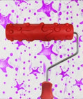 Straight Up Dope 7 Inch Sea Star Embossing Cylinder For Textured Wall Art Painting And Diatom Mud Finish With Cushioned Grip Handle on patterned background.