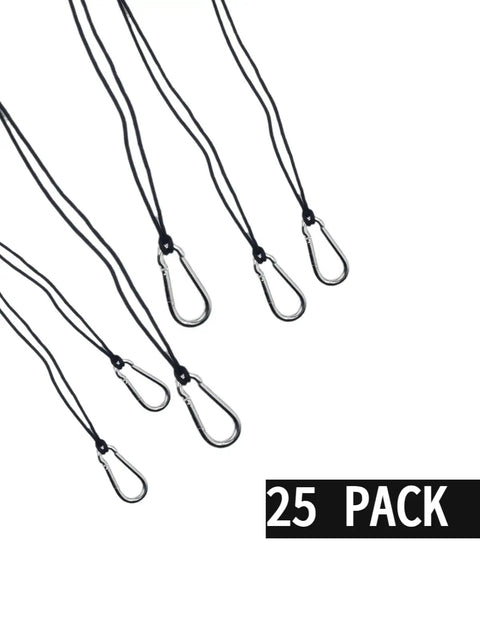 25 Pcs Batting Cage Net Hangers with Steel Carabiners and Lanyards for Baseball Golf Backyard Rope Net Accessories