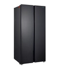 15.6 Cubic Foot Side By Side Refrigerator In Sleek Black 33 Inch Wide Full Size Design with double doors and modern finish.