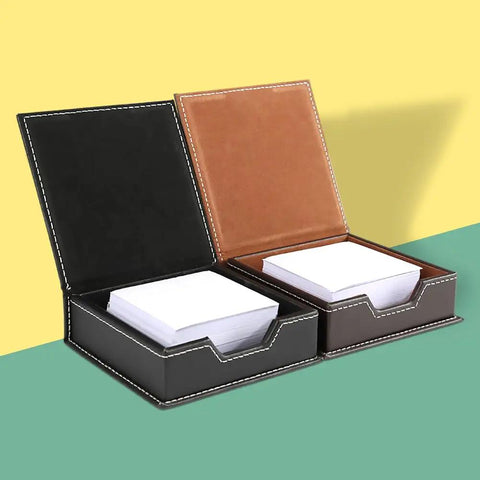 Note paper holders from 5 Piece Desk Organizer Set With PU Leather Finish Looks Slick And Keeps Your Desk Ultra Tidy Multifunction Storage Box
