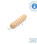 Rock Solid Wooden Dowel Pins 1/4 Inch By 2 Inch Spiral Grip Joints showing a birch dowel pin with spiral cuts for woodworking.