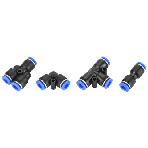 Snapping Pneumatic Push Connectors: 40-Piece 6mm Air Hose Quick Fitting Kit With High Pressure Relief And 360 Degree Rotation For Super Easy Tool Hookup No Leaks, 6mm black fittings