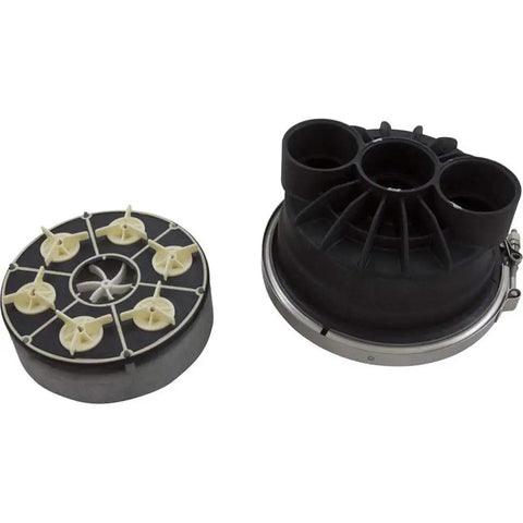 Top Tier Two Inch Two Port Five Gear Control Water Valve In Matte Black for fluid transfer, detailed view of components.